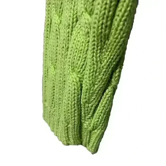 Izod Green Cable Knit Sweater - Picture 5 of 8